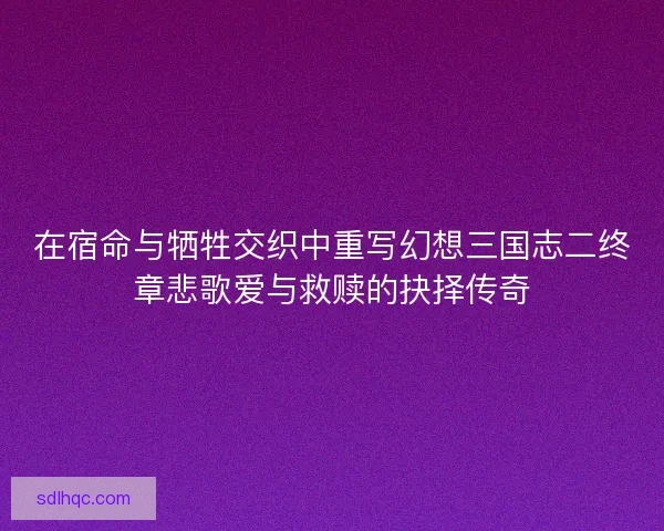 在宿命与牺牲交织中重写幻想三国志二终章悲歌爱与救赎的抉择传奇