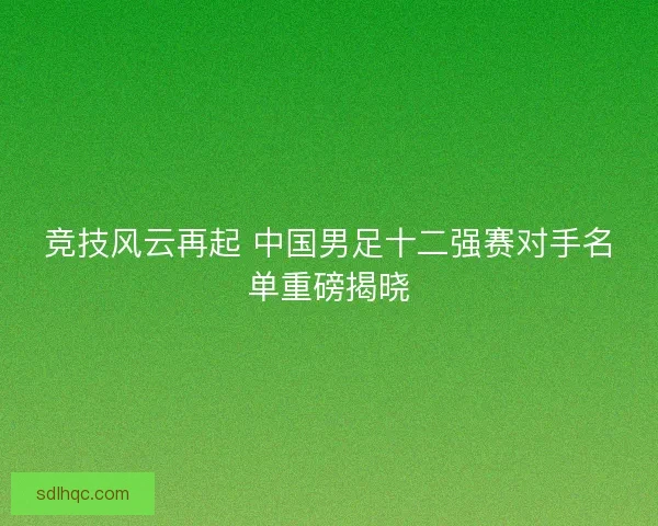 竞技风云再起 中国男足十二强赛对手名单重磅揭晓